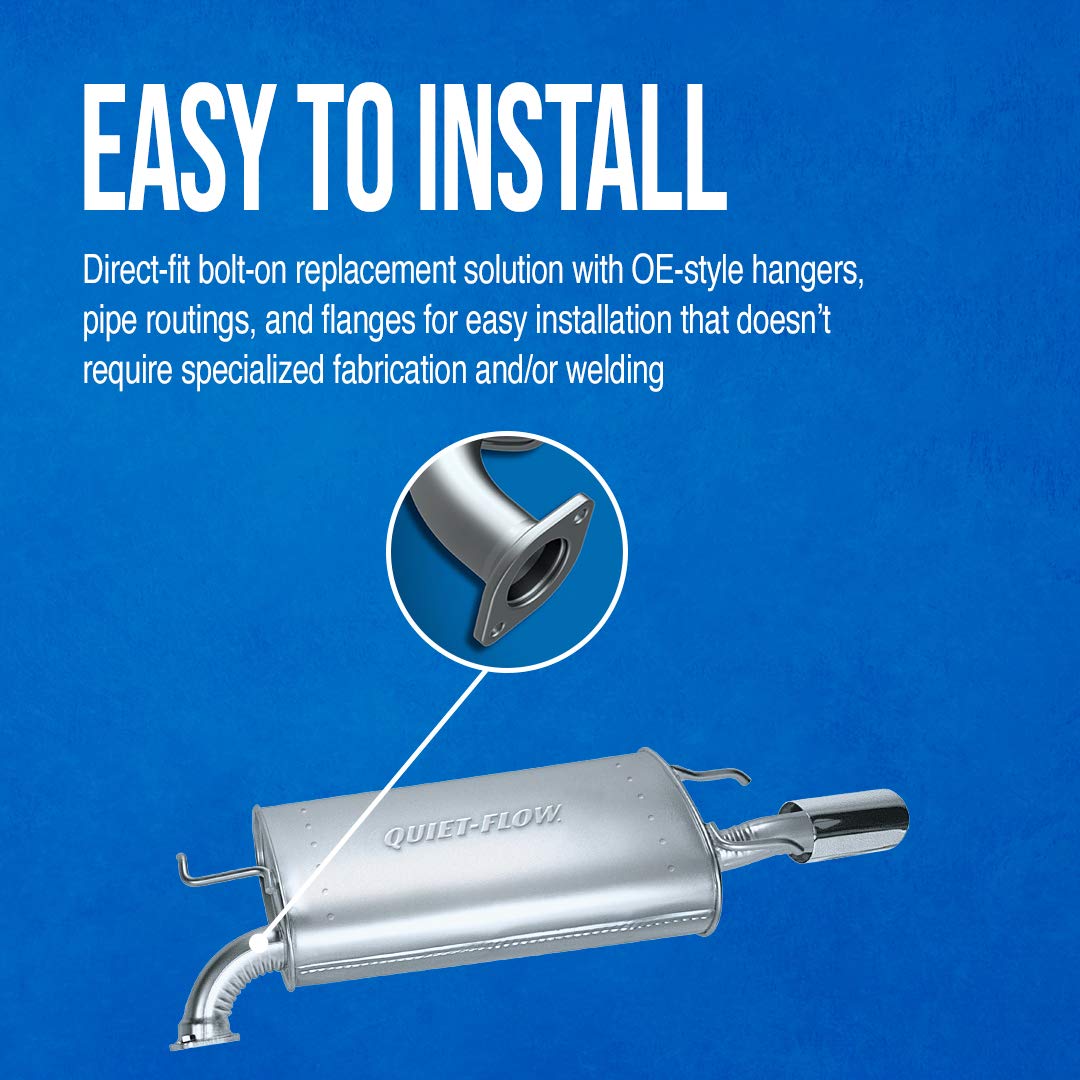 Walker Quiet-Flow SS 21544 Direct Fit Exhaust Muffler 2.5" Inlet (ID) 2.25" Outlet (ID) for Jeep Grand Cherokee