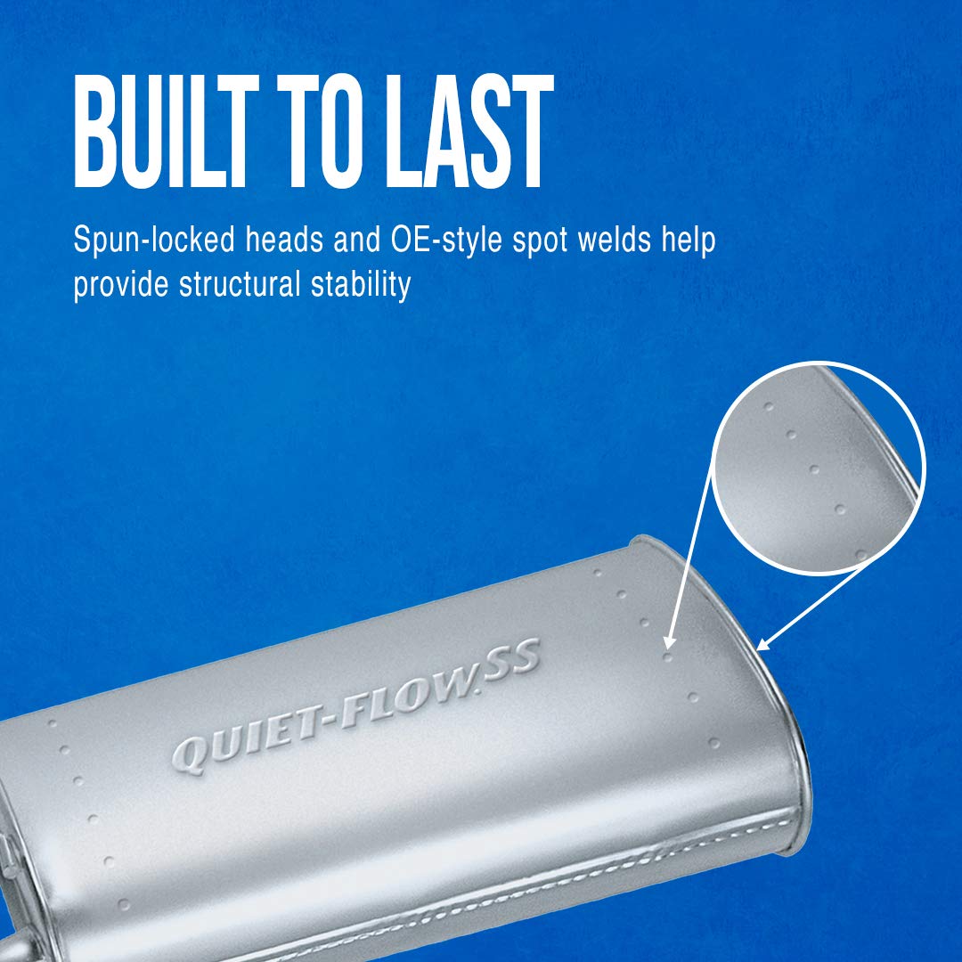 Walker Quiet-Flow SS 21602 Direct Fit Exhaust Muffler 2.5" Inlet (ID) 2.25" Outlet (ID) for Jeep Liberty