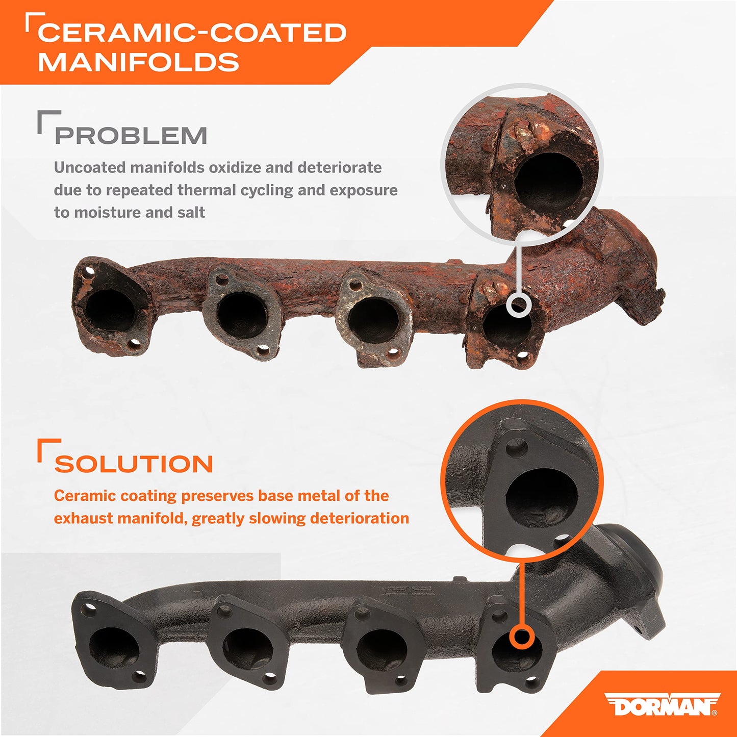 Dorman 674-695XD Driver Side Ceramic Coated Exhaust Manifold Kit