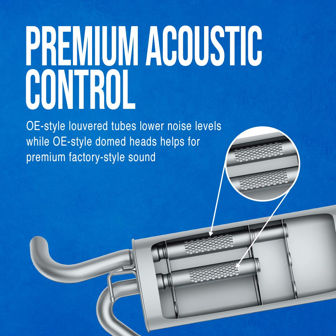 Walker Quiet-Flow SS 21539 Direct Fit Exhaust Muffler 2.5" Inlet (ID) 2.5" Outlet (ID) for Ford F-150