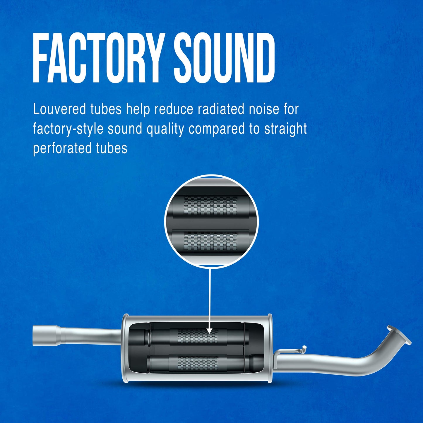 Walker SoundFX 18918 Direct Fit Exhaust Muffler 2.5" Inlet (ID) 2.5" Outlet (ID) for Dodge Durango