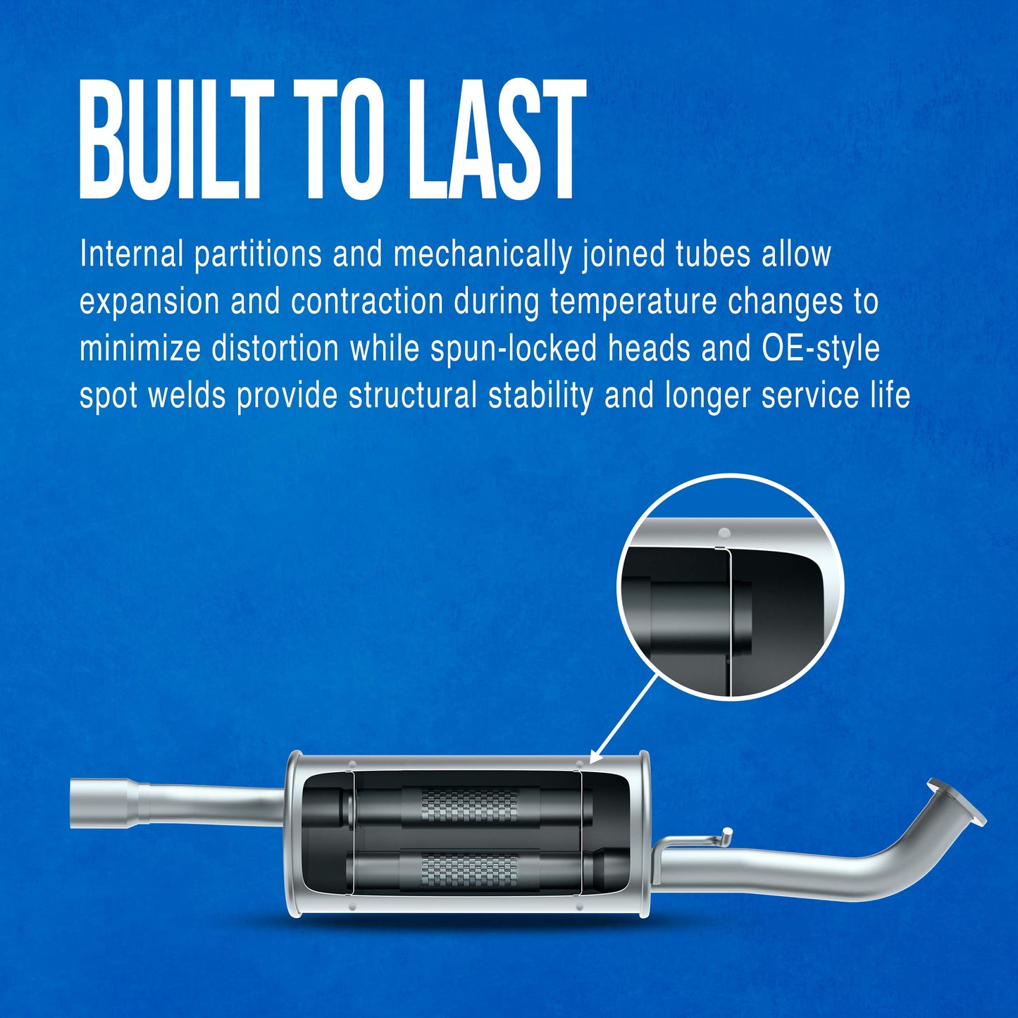 Walker SoundFX 18918 Direct Fit Exhaust Muffler 2.5" Inlet (ID) 2.5" Outlet (ID) for Dodge Durango
