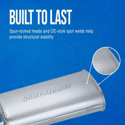 Walker Quiet-Flow SS 21539 Direct Fit Exhaust Muffler 2.5" Inlet (ID) 2.5" Outlet (ID) for Ford F-150